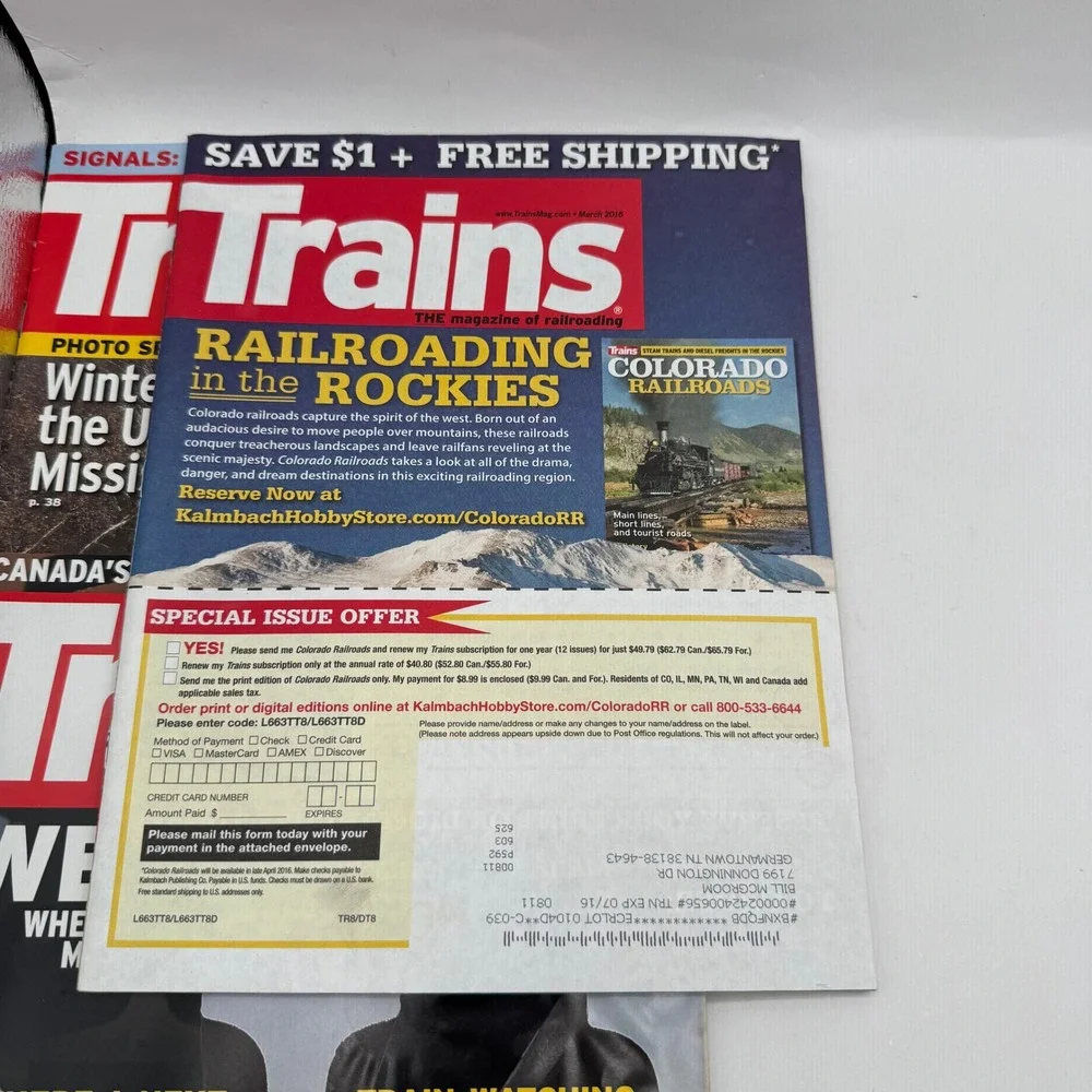 Trains Magazine Full Year 2016 Lot 12 Issues Railroading History Locomotive Rail